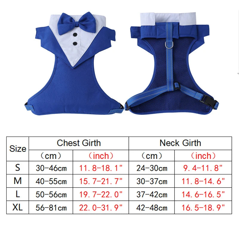 Traje Elegante con Pajarita para Perros y Gatos – Esmoquin para Bodas, Fiestas y Navidad | Tallas S a XL