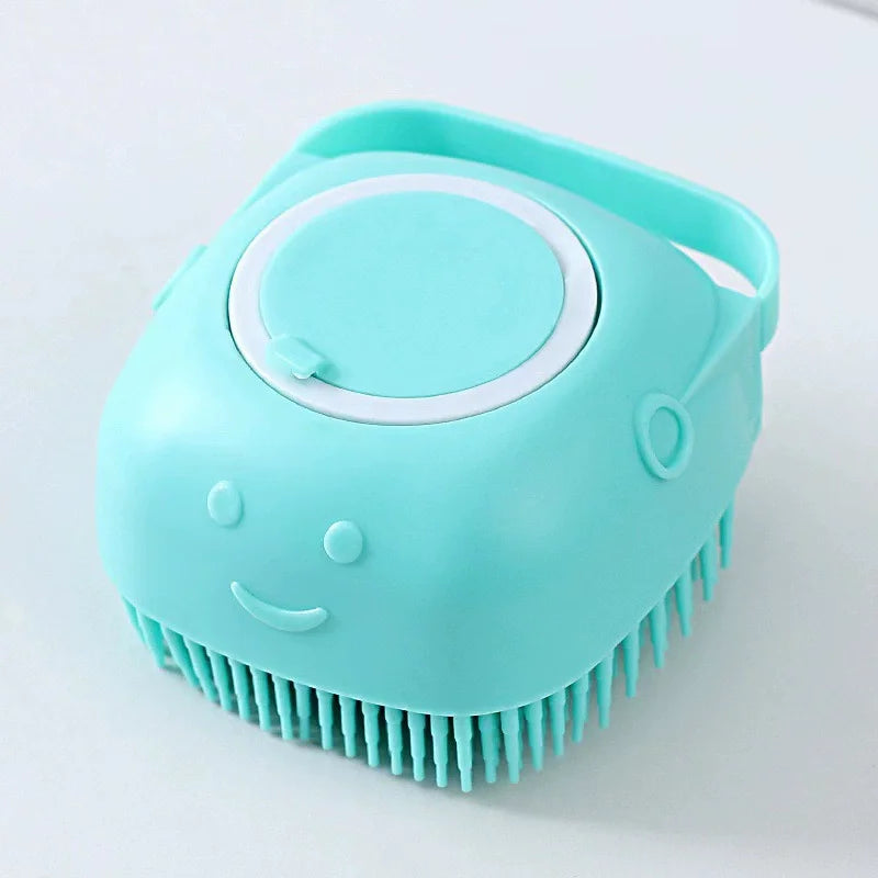 Cepillo de Baño con Dispensador de Champú para Mascotas