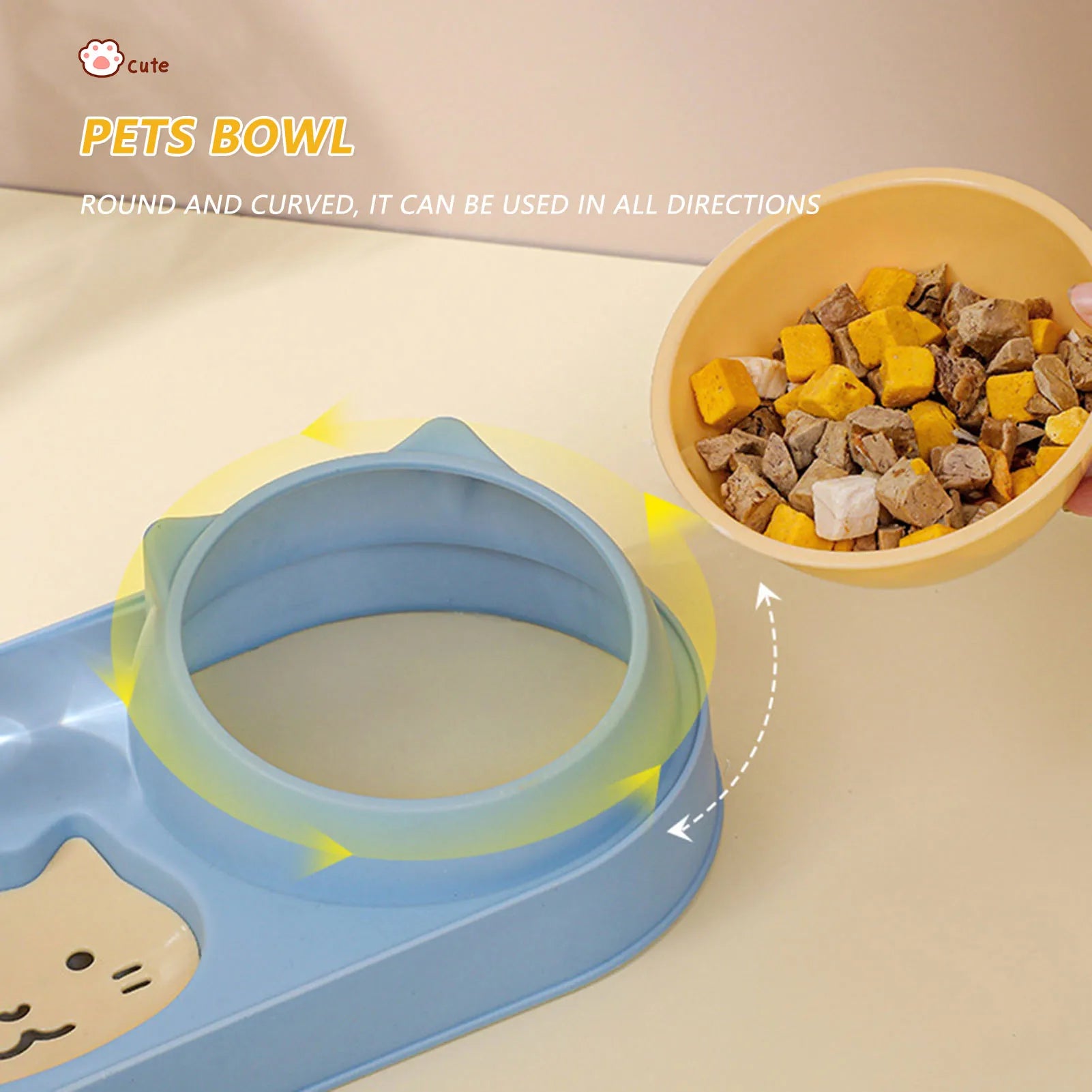 Comedero Automático 3 en 1 para Gatos y Perros – Doble Cuenco con Bebedero y Soporte Elevado