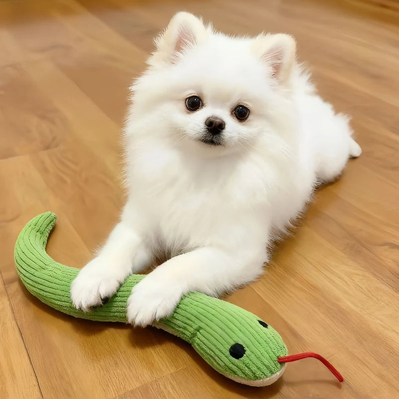 Juguete Serpiente de Peluche para Gatos y Perros - 42 cm para Patear y Morder
