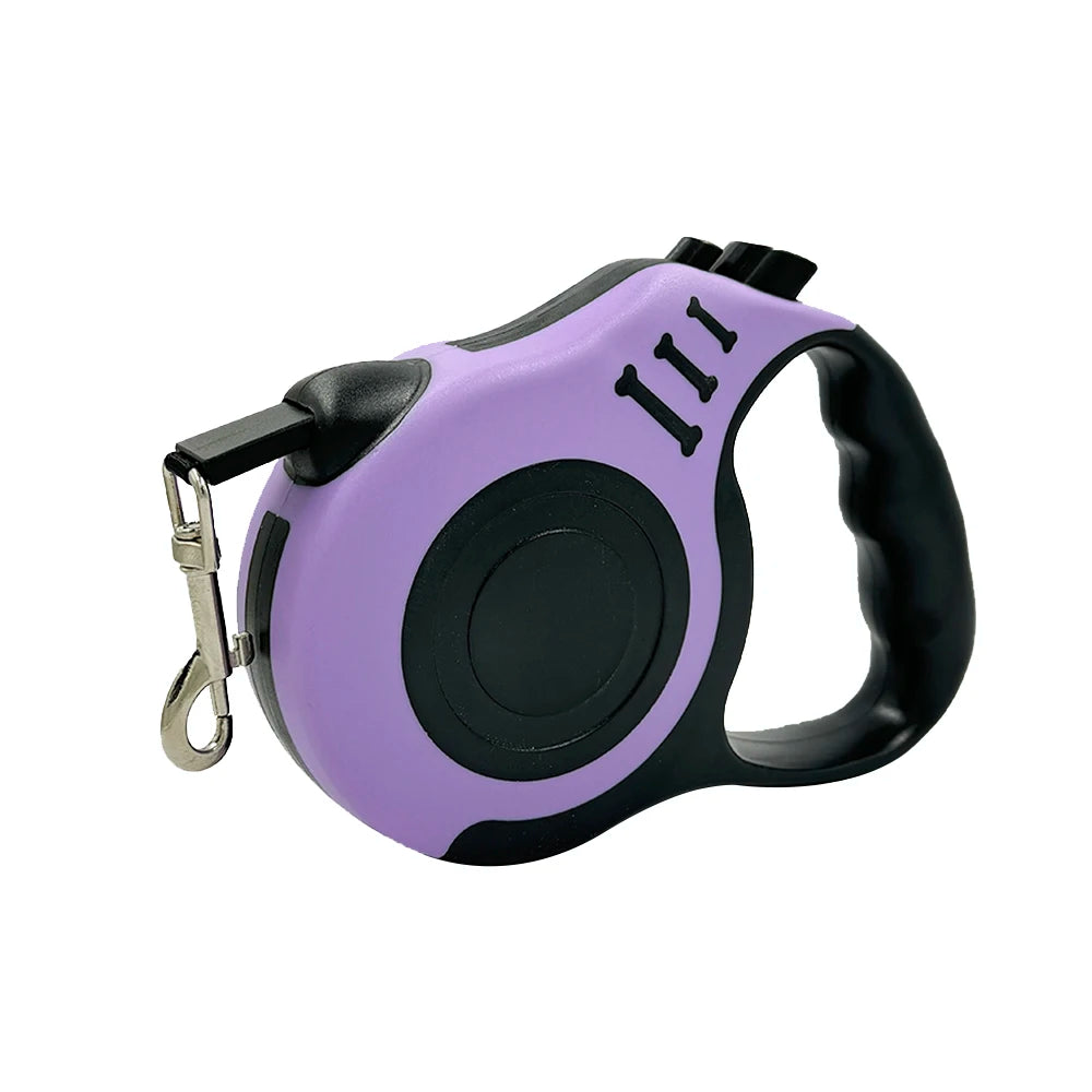 Correa Retráctil de Nylon para Perros y Gatos — 3 m (hasta 8 kg) y 5 m (hasta 14 kg), Colores Bicolor