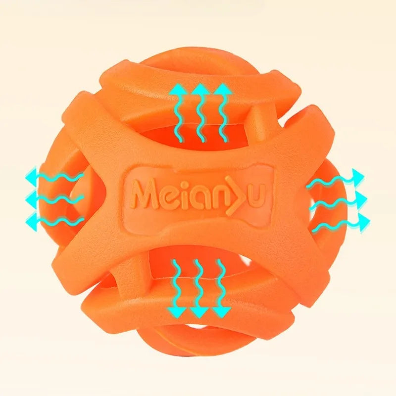 Pelota Hueca de Silicona para Perros - Resistente a Mordiscos, Elástica y Dispensadora
