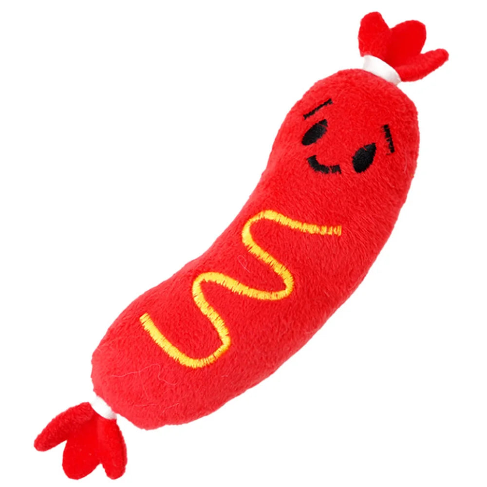 Juguete de Peluche con Sonido para Perros y Gatos - Salchicha Resistente a Mordiscos