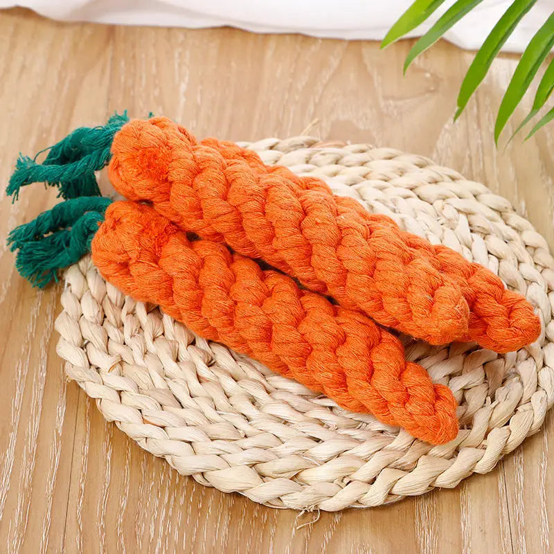 Juguete de Cuerda con Forma de Zanahoria para Perros y Gatos