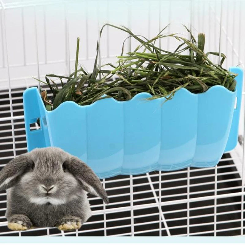Comedero de Heno para Conejos, Cobayas y Chinchillas – Rejilla Exterior para Jaula