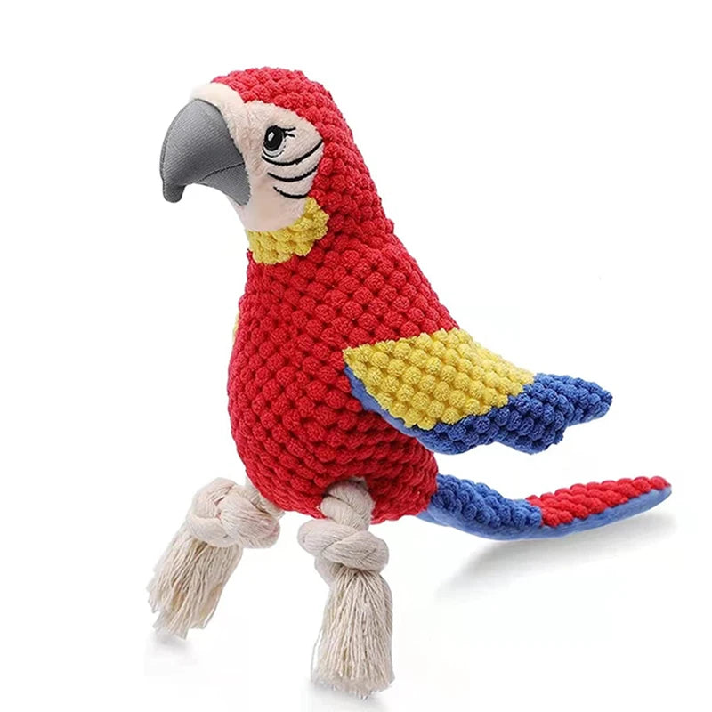 Juguete Loro de Peluche con Sonido para Perros Pequeños y Medianos