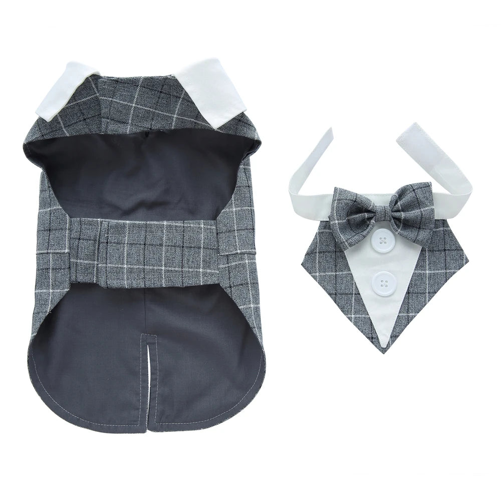 Esmoquin Formal con Pajarita para Perros y Gatos – Traje Elegante para Bodas, Halloween y Fiestas | Tallas XS a XL