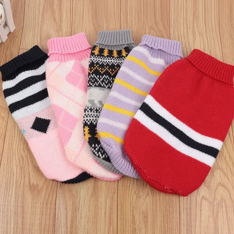 S-2XL Turtleneck Cat Sweater Knitted Jumper Cat Christmas Sweater for Cats Small Dogs Winter Sphynx Cat Clothes Pet Costumes