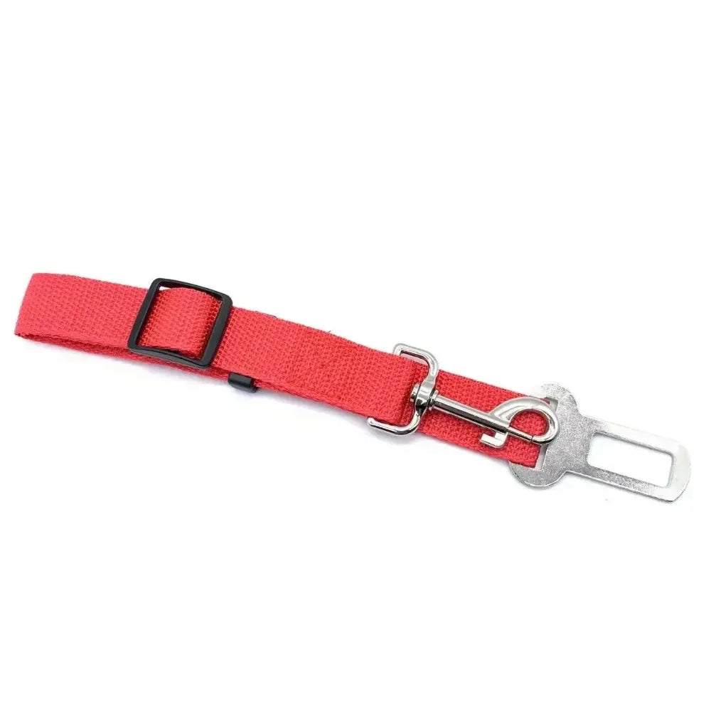 Cinturón de Seguridad para Coche para Perros y Gatos — Nylon Ajustable, Cierre Rápido, 10 Colores