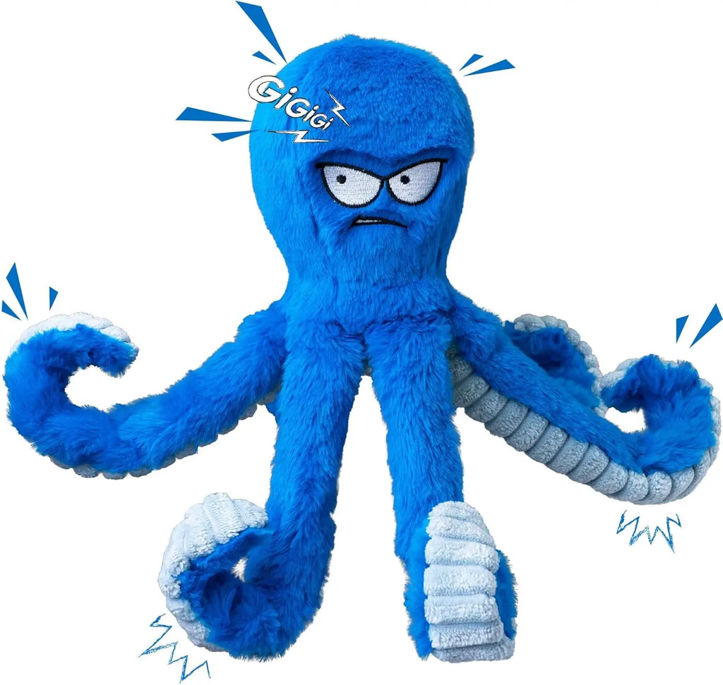Juguetes Chirriantes de Peluche para Perros - Tiburón o Pulpo con Sonido