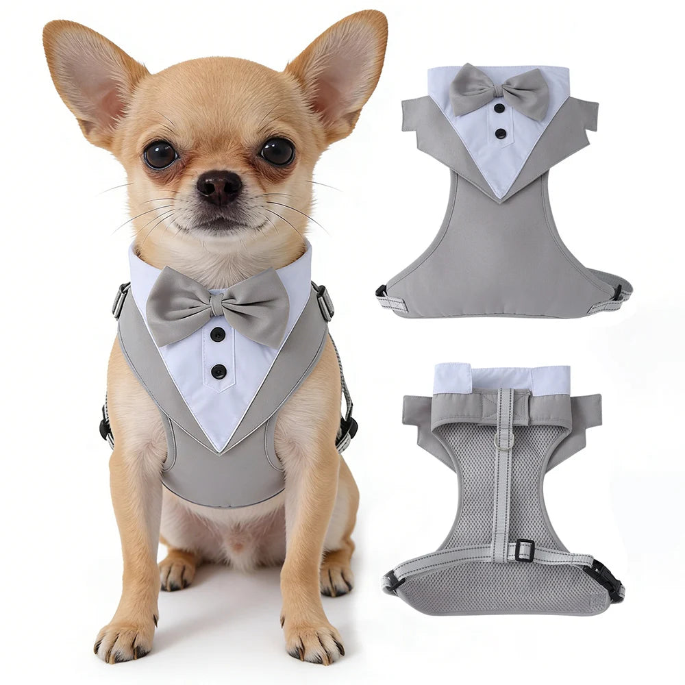 Traje Elegante con Pajarita para Perros y Gatos – Esmoquin para Bodas, Fiestas y Navidad | Tallas S a XL