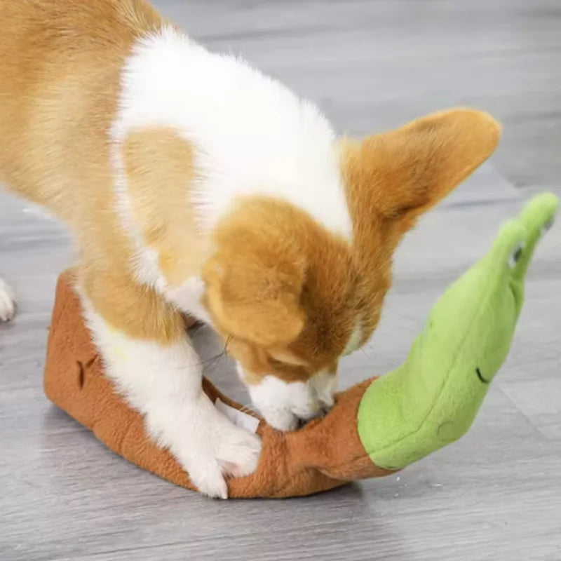 Juguete Olfativo para Perros y Gatos - Alfombra Snuffle con Forma de Caracol/ Perro salchicha