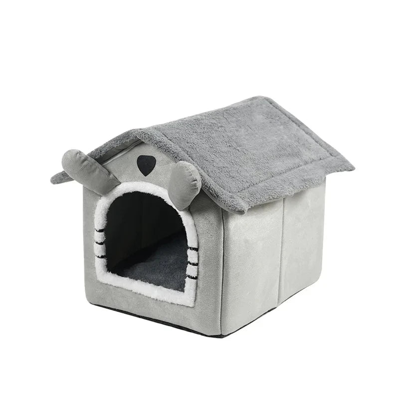 Casita Cama para Perros y Gatos con Cojín Reversible