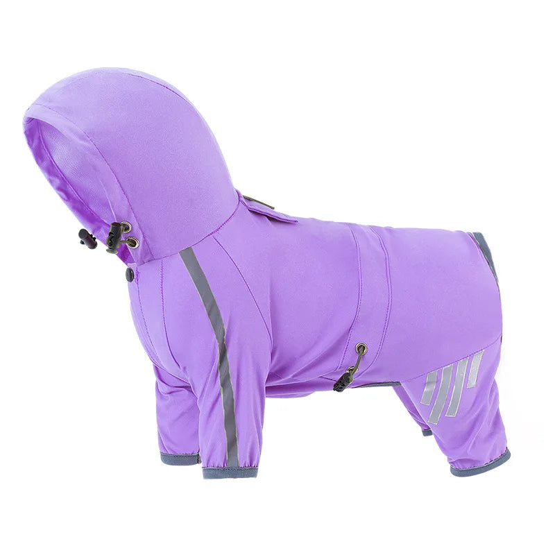 Mono Impermeable con Franja Reflectante para Perros Pequeños y Medianos – Chubasquero Jumpsuit | Tallas S a 2XL